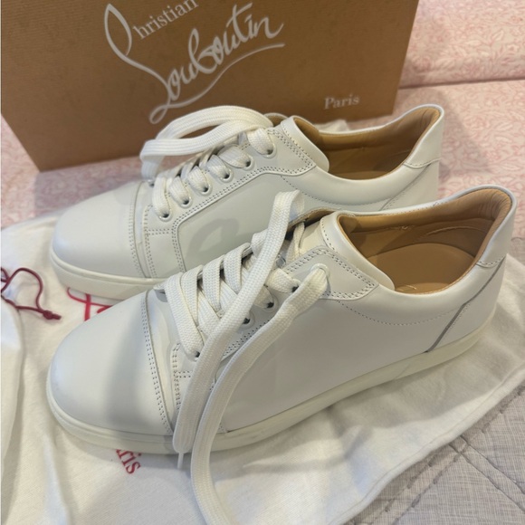 Christian Louboutin Vieira Sneakers Calf Leather Bianco Size 9